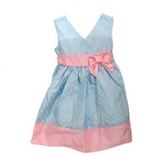 Girls Summer Wear Special Occasion Dress with Bow (5 year old) (Blue and Pink) Clothing