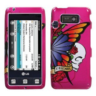 Snap On Cover Hard Case Skin Protector for LG Fathom VS750   Best Friend Hot Pink + Free Stars Stripes Silicone Wristband Cell Phones & Accessories