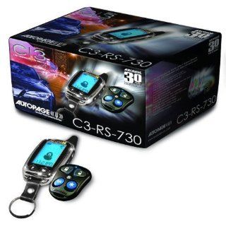 AutoPage C3 RS730LCD 4 Channel 5 Button Chrome LCD Alarm with Remote Car Starter  Vehicle Remote Start 