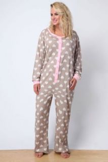 Yoursclothing Womens Plus Size Mink Heart Print Jersey Onesie