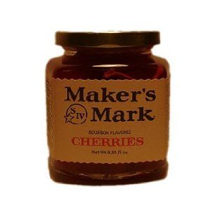 Maker's Mark Bourbon Flavored Gourmet Cherries   8.25 OZ  Canned And Jarred Cherries  Grocery & Gourmet Food
