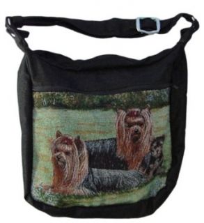 Gone Doggin Women's Yorkshire Terrier Shoulder Bag Black Cotton One Size Shoulder Handbags Shoes