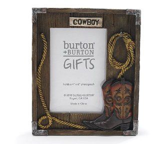 Cowboy Boots Hand Painted Resin Picture Frame with Acetate Window   Single Frames