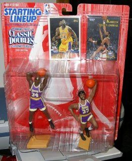 SHAQUILLE O'NEAL / LOS ANGELES LAKERS & KAREEM ABDUL JABBAR / LOS ANGELES LAKERS 1997 NBA Classic Doubles Kenner Starting Lineup Sports Superstar Collectibles & Exclusive NBA Trading Cards Toys & Games