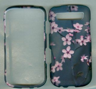 Grey Pink Cherry Blossom Flower Samsung Galaxy S Blaze 4g Sgh t769 (T mobile) Snap on Hard Case Shell Cover Protector Faceplate Rubberized Wireless Cell Phone Accessory Cell Phones & Accessories