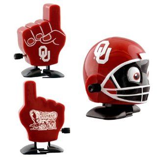 NCAA Oklahoma Sooners Helmet and Fan Finger Wind Up Set  Sports Fan Toy Figures  Sports & Outdoors