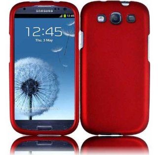 Samsung Galaxy S3 i9300 SGH i747 Rubberized Cover   Red Cell Phones & Accessories
