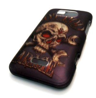 LG Motion MS770 4G Hot Rod Skull Design Rubberized Feel Rubber Coated PROTECTOR HARD Case Cover Skin Protector Metro PCS Cell Phones & Accessories