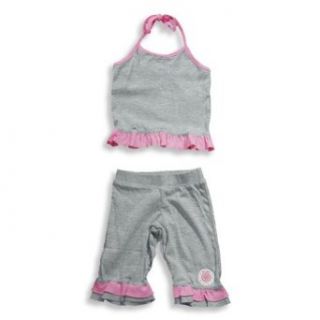 Mish   Toddler Girls Halter Capri Set, Grey, Pink 16038 2T Clothing