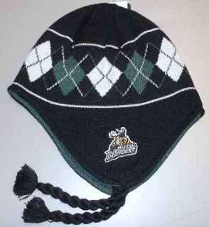 AHL Manitoba Moose Knit Reebok Hat with Braids   Adult Osfa  Sports Fan Beanies  Sports & Outdoors
