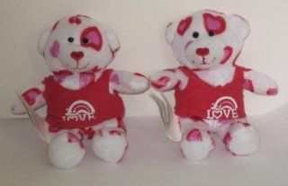 SET of 2 Hearts Fur You Teddy Build a Bear Workshop Mcdonalds Happy Meal Toys Toys & Games