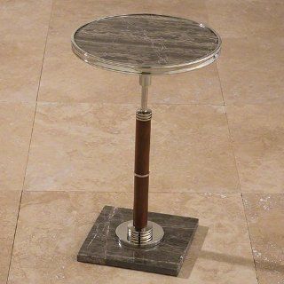 Global Views Deco Side Table Mahogany & Brown Marble   End Tables