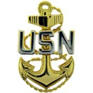 U.S. Navy USN Fouled Anchor Pin Gold & Silver Plated 1 1/4" Toys & Games