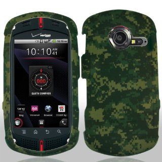 EM Casio G'zOne Commando C771 C 771 Green Digital Forest Camouflage Military Army Design Snap On Hard Protective Cover Case Cell Phone Cell Phones & Accessories