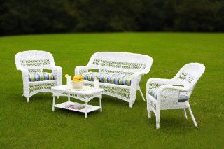 Tortuga Outdoor Portside 4Pc Seating Set   Coastal White  Outdoor And Patio Furniture Sets  Patio, Lawn & Garden
