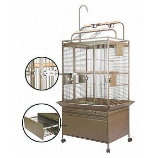 Small Deluxe Play Top Bird Cage with Storage Drawer Color Black  Birdcages 
