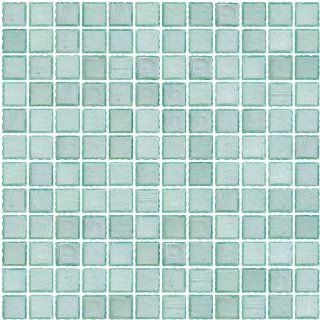 Susan Jablon Mosaics   1 Inch Transparent Sea Green Glass Tile    
