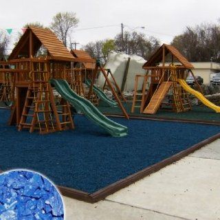 Playsafer Blue Playground Rubber Mulch 75 Cu. Ft.   2000 Lbs. Pallet  Rubber Mulch For Playground  Patio, Lawn & Garden