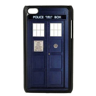VICustom iPod Touch 4 Case   Doctor Who,Dr Who,Tardis,Blue Police Call Box iTouch 4 Protective Cover   Black/White Cell Phones & Accessories
