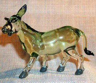 Donkey Glass figurine 4" H x 5" L   Collectible Figurines