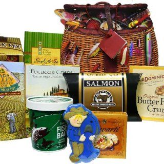 Art of Appreciation Gift Baskets Fishing Fun Gift Bag of Snacks with Smoked Salmon  Gourmet Seafood Gifts  Grocery & Gourmet Food