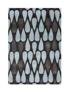 ZnZ Rugs Gallery 28093 8x10 Handmade New Zealand Blend Wool Rug, 8 by 10 Feet, Black Olive  