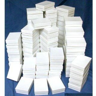 100 Cotton Boxes White Pendant Chain Jewelry Displays 3.25" Jewelry
