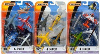MatchBox Sky Busters 4Pack MBX Metal (Boeing 777 200, Exec Jet, DC 10, & DHL Transport) Toys & Games