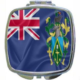 Rikki KnightTM Pitcairn Islands Flag Design Compact Mirror  Personal Makeup Mirrors  Beauty