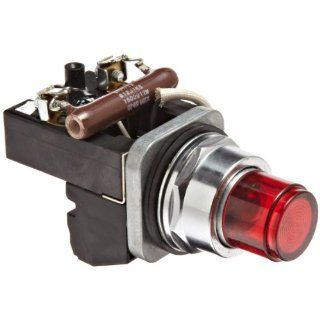 Siemens 52PA6M2A Heavy Duty Push To Test Indicator Pilot Light, Incandescent Lamp, Water and Oil Tight, Plastic Lens, Resistor Type AC/DC, 24V 757 Type Lamp or 24V LED, Red, 1NC + 1NO Contact Blocks, 120 volts