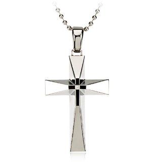 Men's Diamond Cross Stainless Steel Necklace Jewelry