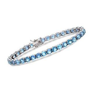 23.00 ct. t.w. Blue Topaz Bracelet in Sterling Silver. 8" Jewelry