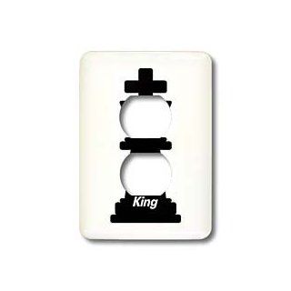lsp_128706_6 Florene Games   Black King Chess Piece   Light Switch Covers   2 plug outlet cover   Electrical Outlet Covers  
