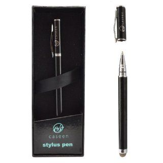 caseen VIBE INK 2 in 1 Stylus Pen Combo (Black) w/ Gift Box for iPad 4, iPad Mini, iPad 2/3, iPhone 5 4S, Asus Transformer, Asus Transformer TF Series, VivoTab RT, Microsoft Surface, Acer Iconia, Barnes & Noble Nook HD+, Nook HD, Nook Color / Tablet, K