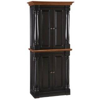 Home Styles The Monarch Pantry Cabinet, Black/Oak   Storage Pantry Cabinet With Doors