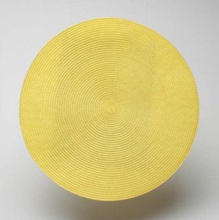 Round Woven Placemat in Yellow   Set of 4   Place Mats