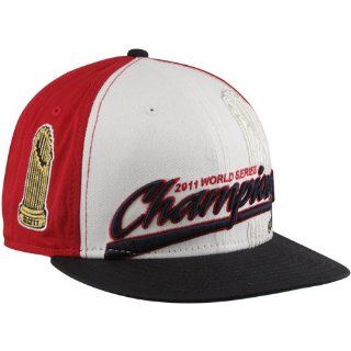 MLB New Era St. Louis Cardinals 2011 World Series Champions Script 9Fifty Snapback Hat   White/Red  Baseball Caps  Sports & Outdoors