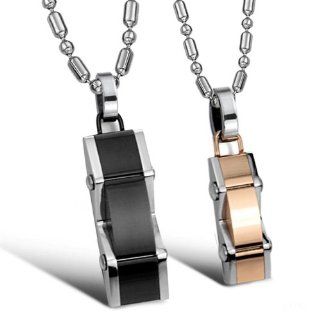 OPK South Korea Style Cool Car Black&Rose Gold Titanium Couple Pendant Necklaces GX762 Jewelry