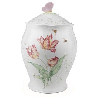 Lenox Butterfly Meadow Bone Porcelain Large Canister Kitchen & Dining