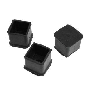 30mm x 30mm Black Square Chair Table Rubber Foot Covers 3 Pcs   Decorative Hanging Ornaments