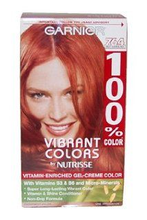 Garnier 100% Color Vitamin Enriched Gel Crme, 764 Bright Auburn Blonde  Chemical Hair Dyes  Beauty