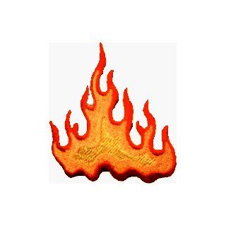 Flame / Fire   Embroidered Iron On or Sew On Patch Clothing