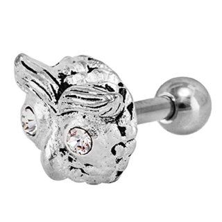 Wise Owl Surgical Steel and 925 Sterling Silver Cartilage Earring Stud Body Piercing Barbells Jewelry