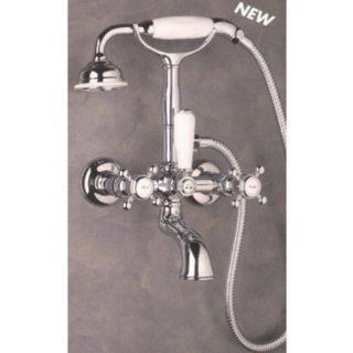 Rohl A1401LMIB Country Bath Wall Mount Exposed Tub Filler Faucet with Hand Shower, Hose, and Me, Inca Brass   Bathtub And Showerhead Faucet Systems  