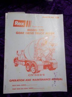Rex Model 770 Mixer OEM OEM Owners's Manual Rex Model Books