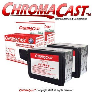 ChromaCast 793 5 2 Pack Premium Compatible Postage Meter Ink Cartridge   Replacement for Pitney Bowes 793 5   Compatible with Pitney Bowes DM100i, DM200L, P700 Electronics