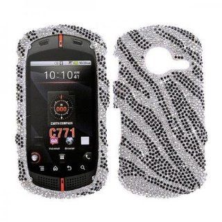 Zebra Black BLING COVER CASE SKIN 4 Casio G'zOne Commando C771 Cell Phones & Accessories