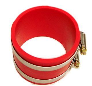 Rubber Intake Reducer/coupler Kit 3.0" to 3.0" Red with 2 Clamp Kit Automotive
