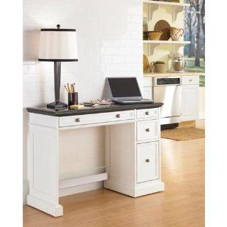 Home Styles 5002 794 Traditions Black Granite Top Utility Desk, White Finish   Home Office Desks