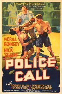 1930's 'Police Call' Vintage Sports & Boxing Movie Antique Advertising Poster   Mixed Media Drawings